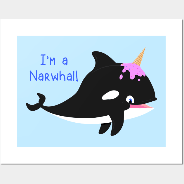 Narwhal Whale Wall Art by Ahhhvocadoh